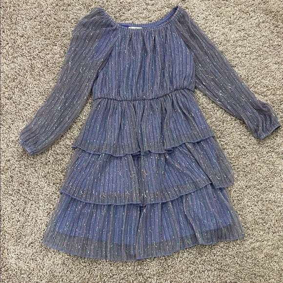 Speechless Blue and Iridescent Kids Dress - Picture 2 of 16